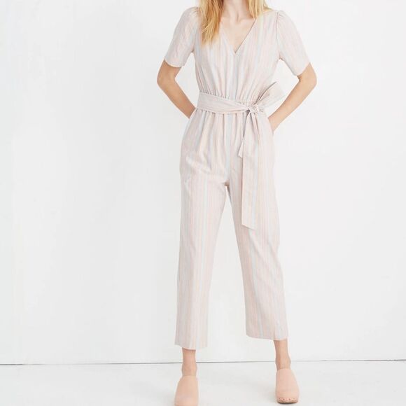 Madewell Pants - Madewell Striped Linen-Blend Jumpsuit - Size 4